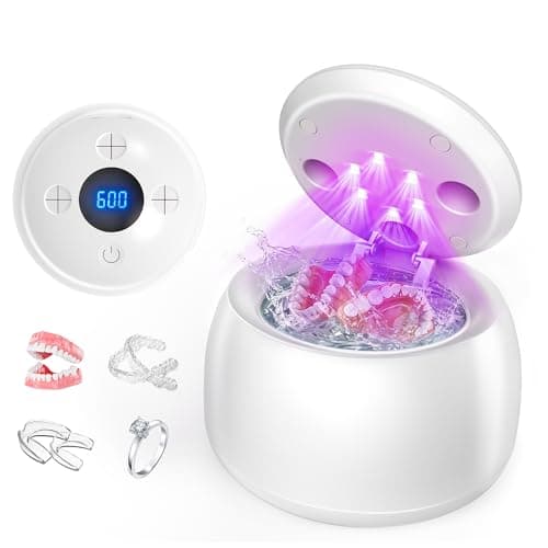 ARAER Ultrasonic Retainer Cleaner Machine, 45kHz Denture Dome with UV Light,Dental Cleaning POD for Aligners, Mouth Guards, Night Guards, Toothbrush,Jewelry,200ML Capacity - Image 1