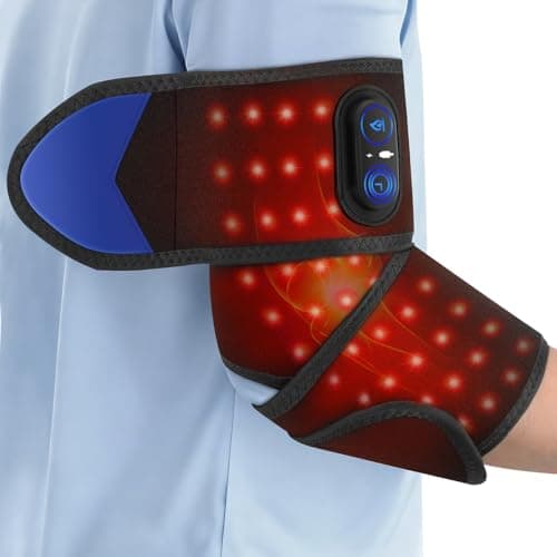 Cordless Heating Pad for Arm Elbow Wrist Leg Pain Relief, Red Light Knee Ankle Heating Pads, Heated Elbow Brace Wrap Heating Pad for Arm, Wrist, Ankle, Leg with 3 Heating Levels - Image 1