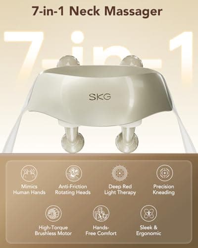 SKG H7 Ultra FSA Eligible Cordless Neck Massager for Pain Relief Deep Tissue, Shiatsu Shoulder Massager with Heat, Massage Tools for Trapezius, Lymphatic Drainage, Relaxation Therapy, HSA Items - Thumbnail 2