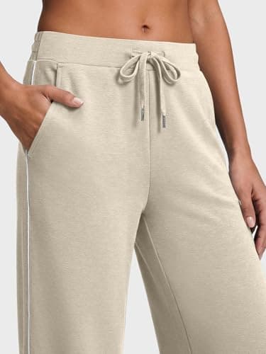 Casly Lamiit Womens 2 Piece Outfits for Women Quarter Zip Sleeveless V Neck Tank Top Sweatpant Travel Airport Clothing Set Sweatsuits Dark Beige XL - Thumbnail 3