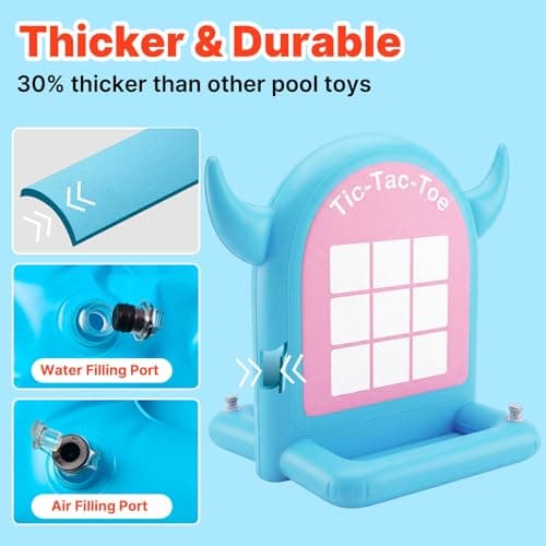 Pool Games Toys Set 3-in-1 Outdoor Water Toys with Throwing Balls & Ring Toss Inflatable Pool Toys for Kids Ages 4-8 Teens Adults Swimming Pool for Yard Beach Party Outdoor Games (Blue) - Thumbnail 5