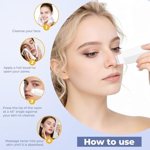 Blackhead Remover Tool for Nose Pore,Dual-Head Face Scraper & Pore Cleaner for Deep Facial Cleansing, U Shaped & Circular Widened Head Skin Care Tool for Men and Women (White) - Thumbnail 6