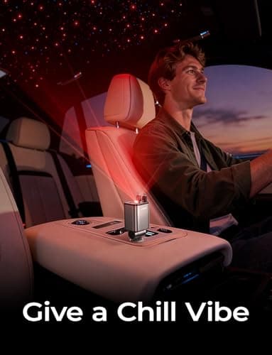 LISEN 4 in 1 Starlight Retractable Car Charger, 75W USB C Cigarette Adapter Fast Charging, Starlight Retractable Car Accessories for Women Mom, for iPhone 17 Pro Max Air 16 15 14 13 12 - Thumbnail 2