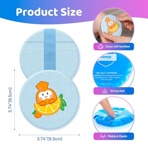 samply Small Gel Ice Packs with Cute Covers, Reusable Cold Packs for Pain Relief, Headaches and Toothaches,Eyes, Face, Cold Compress, Pink and Blue - Thumbnail 4