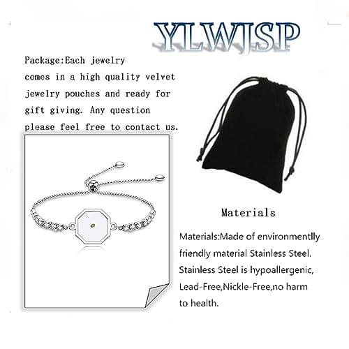 YLWJSP Mustard Seed Bracelet Christian Gift Mustard Seed Jewelry Bracelet Faith Gift Inspirational Jewelry Religious Gift for Women (square br) - Thumbnail 2