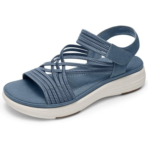 Vilanva Women's Comfortable Walking Sandals (Navy Size 9)