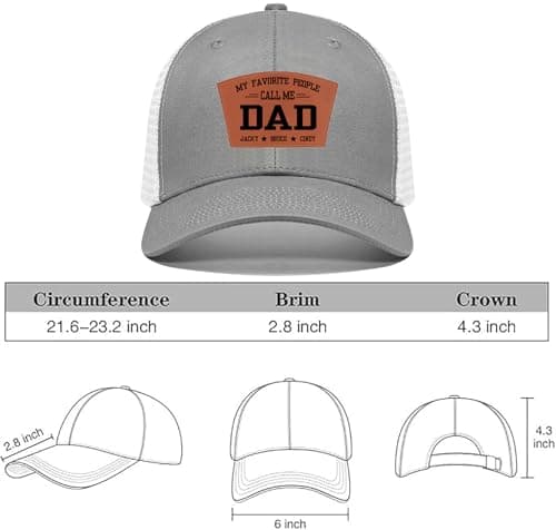 Custom Dad Hat Gifts for Men Christmas Father's Day Birthday Adjustable Carve Leather Pattern Baseball Cap Trucker Hat - Thumbnail 3