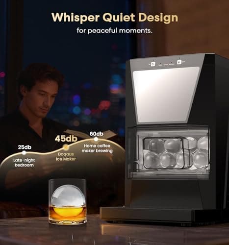 DOQAUS Clear Ice Cube Maker, 2.2-Inch Ice Ball Maker Machine with Water Recycling & Self-Cleaning, Automatic Sphere Ice Maker for Premium Whiskey & Home Bar Cocktails - Thumbnail 4