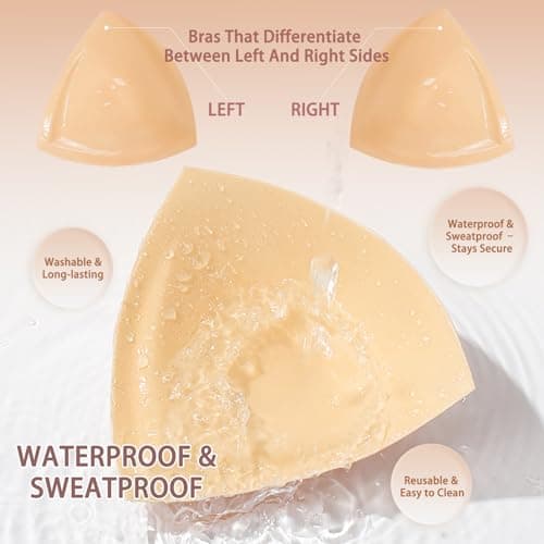 Double-Sided Sticky Bra Lift Inserts | Lightly Padded Push-Up Adhesive Bra for Large Bust | Reusable & Invisible Breast Enhancer Pads for Backless Dresses, Swimsuits - Thumbnail 6