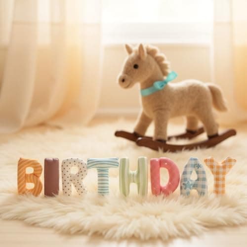 Vrukiaa Colorful Birthday Banner Foil Letter Balloon, 14 Inch 3D Plaid, Polka Dots, Stripes Patterned Reusable Mylar Foil Letters, Birthday Decorations (Birthday Banner 1) - Thumbnail 6