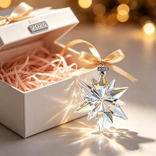2026 Annual Christmas Ornaments Crystal Snowflake Star, Sparkly Crystal Ornament for Christmas Tree, Beautiful Ornaments for Women Girls - Thumbnail 6