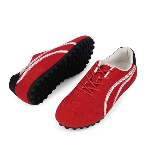 QIY Sneakers for Women Casual Red Women's Fashion Sneakers Comfortable Red Walking Tennis Shoes Slip on Cute Fall Shoes 2026 Size 8.5 - Thumbnail 4