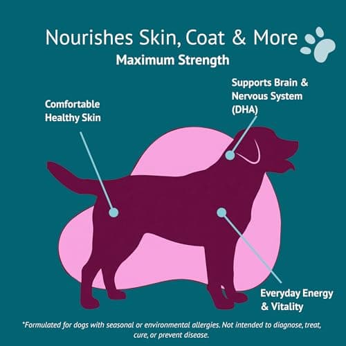 VetsLeaf Skin & Coat Dog Chews – Collagen, Omega-3, EPA & DHA for Skin Health & Coat Shine – Antioxidant-Rich Supplement with Vitamin A & D3 – Supports Brain, Energy, and Balanced Blood Sugar - Thumbnail 6