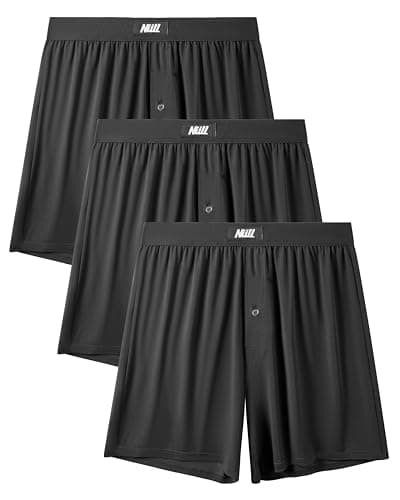 Nullktie Men's Underwear Boxers with Button Fly, Breathable Boxer Shorts for Men 3 Pack, Ultra-Soft Micro Modal - Image 1