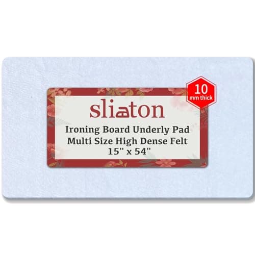 slieton Premium Felt Underlay Ironing Board Padding with Thick White Polyester Felt Pad, Cut to Size Fits XL Ironing Board & Other Extra Wide Boards(15" x 54")