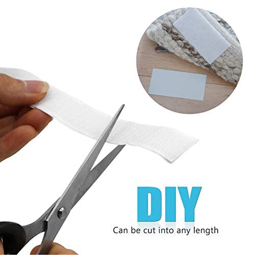 41Ft x 1 Inch Self Adhesive Strips, Heavy Duty Strong Back Sticky Fastening Tape,Nylon Fabric Fastener Mounting Tapes for Sewing, Crafting,DIY- Indoor or Outdoor Use (White) - Thumbnail 2