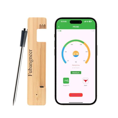 Smart Bluetooth Meat Thermometer with Magnetic Mount, Wireless Digital Food Thermometer, App Controlled, IP68 Waterproof, Long Range for BBQ Grill Oven Smoker, Compatible with iOS & Android - Image 1
