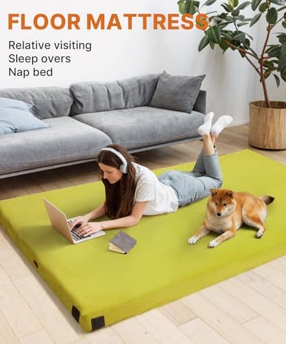 GAIALOOP 3 Inch Memory Foam Camping Mattress, Dual Layer Thick Sleeping Camp Pad for Car Tent Cot, Roll-Up Portable Glamping Floor Bed for Guests Sleepover[Queen: 80 * 60 * 3"] - Thumbnail 3