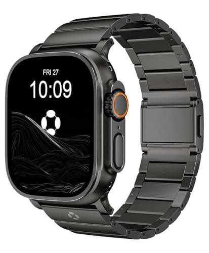 FiNESTONE CRNS02 Titanium Band Compatible with Apple Watch Ultra 3/2/1 49mm & Series 11/10 46mm,Anti-Stratch & Adjustable Magnetic Metal Watch Band,Premium Color Match,Mens Valentines Day Gifts