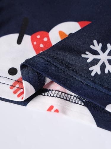 NewSeed Kids 2-Piece So Soft Playtime Set–Lightweight Viscose from Bamboo Short Sleeve Top&Leggings for Toddler Boy & Girls (Christmas Snowman, 3-4Y) - Thumbnail 5