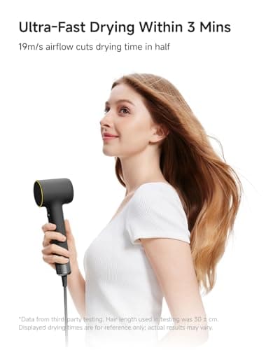 Laifen MINI Hair Dryer, Lightweight and Compact High Speed 200M Ionic Blow Dryer with 110, 000 RPM Powerful Motor for Fast Drying, Low Noise, Hairdryer with Magnetic Nozzle, Child Mode - Thumbnail 6