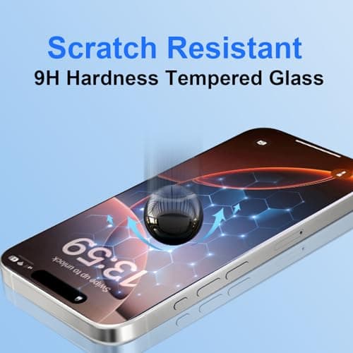 OneFish Full Edge Coverage Tempered Glass Screen Protector for IPhone 15/IPhone 14 Pro 6.1 inch, 2 Pack Edge Reinforcement, Self-Aligning Installation, Case Friendly HD Screen Protectors - Thumbnail 4