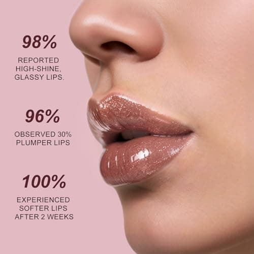 HECI BEAUTY Glitter Lip Gloss, Hydrating High Shine Lipgloss for Women, Non-Sticky Plumping Lip Oil with Vitamin E, Long Lasting Shimmer Finish for Daily Makeup, Mauve, 0.21 fl oz - Thumbnail 4