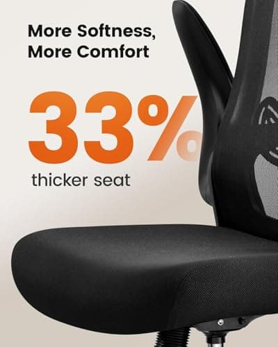 ErGear Drafting Chair, Standing Desk Chair with Flip-Up Armrests, High Desk Chair Adjustable Height, Ergonomic Tall Office Chair with Lumbar Support and Adjustable Footrest Ring - Thumbnail 4