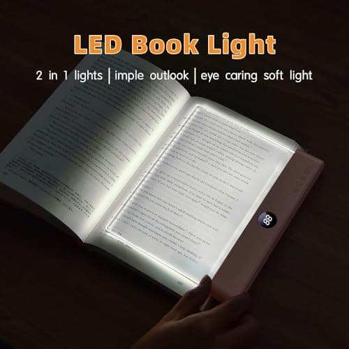 Choudao Tech LED Book Light and Night Light 2 in 1, 3 Color Temperatures & Stepless Dimming, USB Rechargeable Reading Light with Timer for Night Reading (Pink) - Thumbnail 4