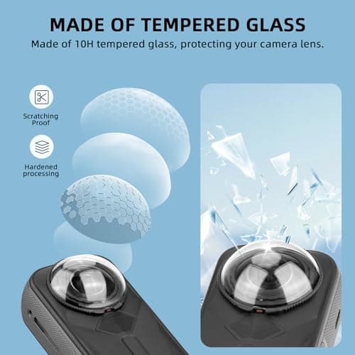 Flymile Insta 360 X5 Utility Cage/Carrying Case (Frame + Lens Cap) Lens Guard/2 Pack Screen Protector Accessories Kit, Tempered Film Glass Metal Cover Portable Bag for Insta360 X5 Protective Bundle - Thumbnail 5