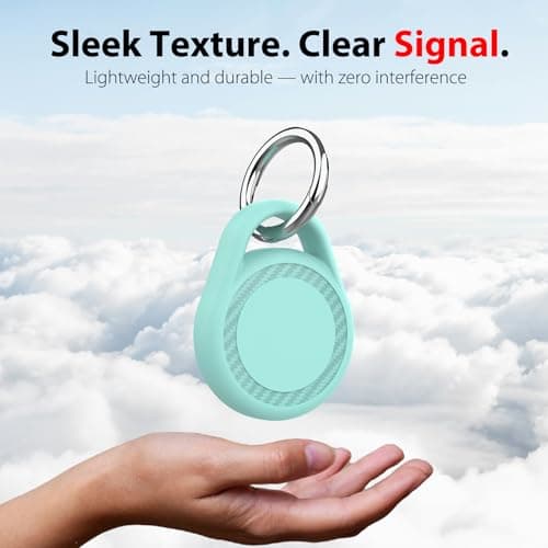 4 Pack for Waterproof AirTag Holder with Icon Stickers, Protective Case with Keychain for Apple AirTag, Anti-Scratch Cover for Air Tag for Keys, Luggage, Backpacks (Black&Navy&Orange&Mint) - Thumbnail 5