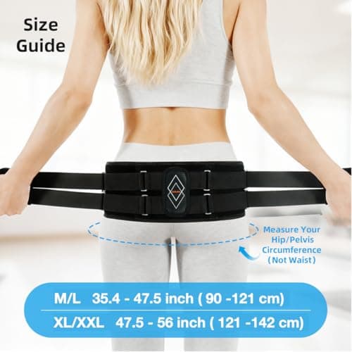 YCSHUNDONG Sacroiliac SI Joint Hip Belt for Women and Men - 8x Maximum Compression and Anti-slip - Sciatica Belt and Lower Back Support Brace - Hip Braces for SI Joints Pain, Pelvic Support - Thumbnail 5