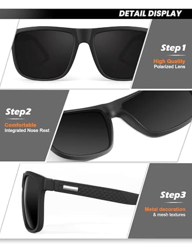 NSSIW Sunglasses-Men Polarized Mens-Sunglasses: Classic Sun Glasses with UV400 Protection for Driving Fishing Golf - Thumbnail 3
