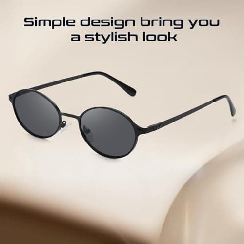 SODQW Trendy Oval Sunglasses for Women Small Gold Frame Fashion Designer Ladies Shades with UV400 Protection - Thumbnail 5