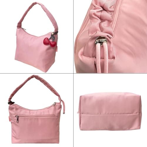 TTCAYU Lunch Bag Women Small Insulated Lunch Bags Cute Lunchbox Lightweight Cooler Bag For Work Picnic Travel (PINK-lunch bag) - Thumbnail 2