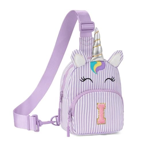 Viverte Birthday Gifts for Girls Small Sling Bag Personalized Initial Fanny Pack Cute Letter Crossbody Bag Purse for Girls(Lavender-I) - Image 1