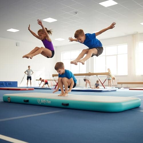 Inflatable Gymnastics Mat 6.6ft Air Tumble Track Training Mat 4 inches Thick Tumbling mat with Electric Pump for Home Use/Tumble/Gym/Training/Cheerleading/Water/Yoga - Thumbnail 4