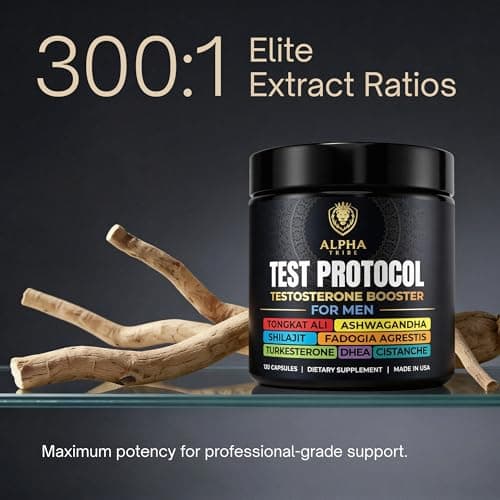 Alpha Tribe Test Protocol - Elite Natural Testosterone for Men | Testosterone Supplement for Men with Ashwagandha & Tongkat Ali (120 Count Pack of 1) - Thumbnail 5