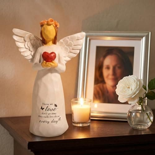 Kohehe Sympathy Gifts for Loss of Loved One, 5.12" Heart Angel Figurine Memorial Gift for Loss of Baby Mom Dad Grandma,Thoughtful Comforting Gifts for Funerals,Memorials, Anniversaries of Loss - Thumbnail 6