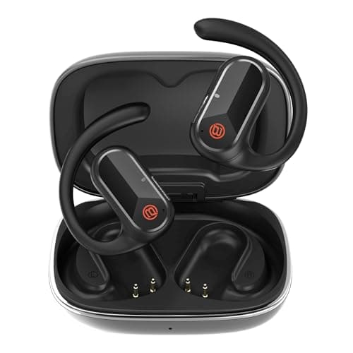 Open Ear Headphones, Open Ear Earbuds Running Earbuds Wireless, Headphones Bluetooth Wireless 5.4, Noise Cancelling Earbuds 60H Playtime, IPX5 Waterproof Earphones For Workout, Running, Sport (Black)