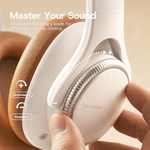 Xmenha ANC Wireless Bluetooth Hybrid Active Noise Cancelling Headphones Green Over the Ear Earphones Sound Cancelling Headphone Headset with Noise Cancellation for Airplane Travel Gym Game Adults - Thumbnail 4