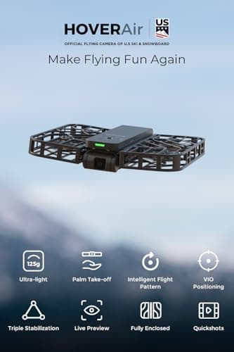 HOVERAir X1 Drone with Camera, Self-Flying Camera Drone with Follow Me Mode, Foldable Mini Drone with HDR Video Capture, Palm Takeoff, Intelligent Flight Paths, Hands-Free Control Black (Standard) - Thumbnail 2
