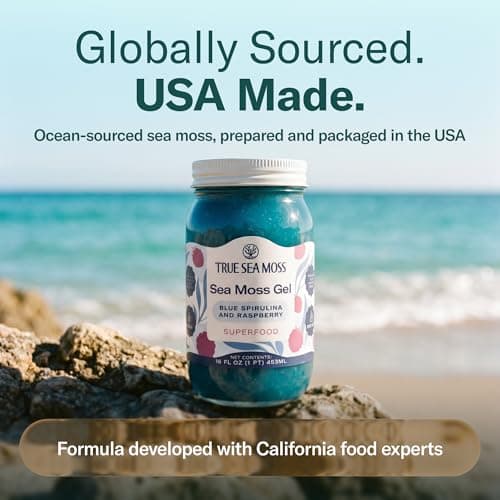 TrueSeaMoss Sea Moss Gel – Made in USA – Wildcrafted Seamoss, Fruits & Jarred Vegetables – Blue Spirulina, Pack of 1 (Labels May Vary) - Thumbnail 6