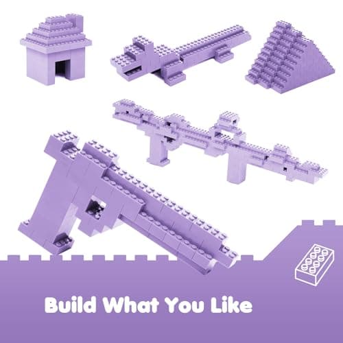 Lekebaby Classic Building Bricks, 200 Piece 2x4 Building Blocks STEM Creative Building Toys Compatible with All Major Brands, Educational Toy for Boys Girls 6 Years Old and Up(2x4 Purple) - Thumbnail 3
