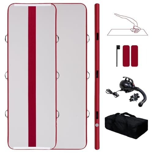 Tuxedo Sailor 10’ Inflatable Gymnastics Mat - Premium Heat Sealed Process,Tumbling Mat with Electric Pump, Repair Kit & Backpack - Multi-Scene exercise Mat Use for Gym, Yoga, Home, Outdoor - Image 1