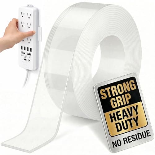 Bekhic Double Sided Tape Heavy Duty, Clear Mounting Tape Nano Double Sided Adhesive Tape,Picture Hanging Adhesive Strips (9.85FT) - Image 1