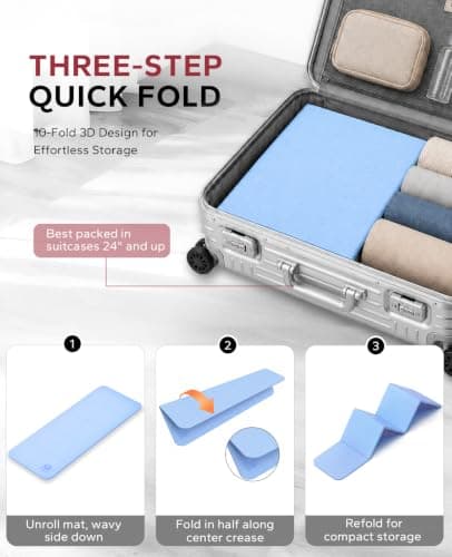 HAPBEAR Foldable Yoga Mat - 72"x24"x0.24" (6mm), Non-Slip TPE Exercise Mat for Home Workout, Yoga, Pilates,Stretching, & Travel, Durable & Eco-Friendly, Includes Carry Bag - Thumbnail 5