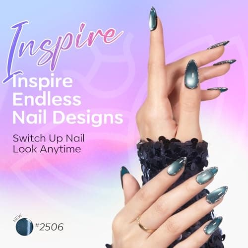 modelones 15ML Cat Eye Gel Nail Polish Set, 12Pcs Glitter Pink Red Green Purple Blue Cateye Gel Polish Set with Magnet Sparkle Series Hema-free Gel Polish Kit Same Color Same Bottle Soak Off Nail Art - Thumbnail 4