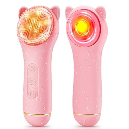 Facial Cleansing Brush Rechargeable, Waterproof Face Scrub Brush for Cleansing (Pink)