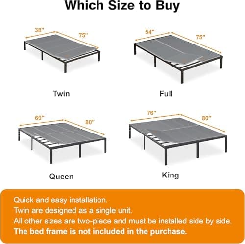 Drwwi Bunkie Board King 10mm(76” x 80”), Anti-Sag, Non-Slip Base & Noise-Free,Folding Mattress Support Board for Metal Bed Frame，Grey - Thumbnail 2